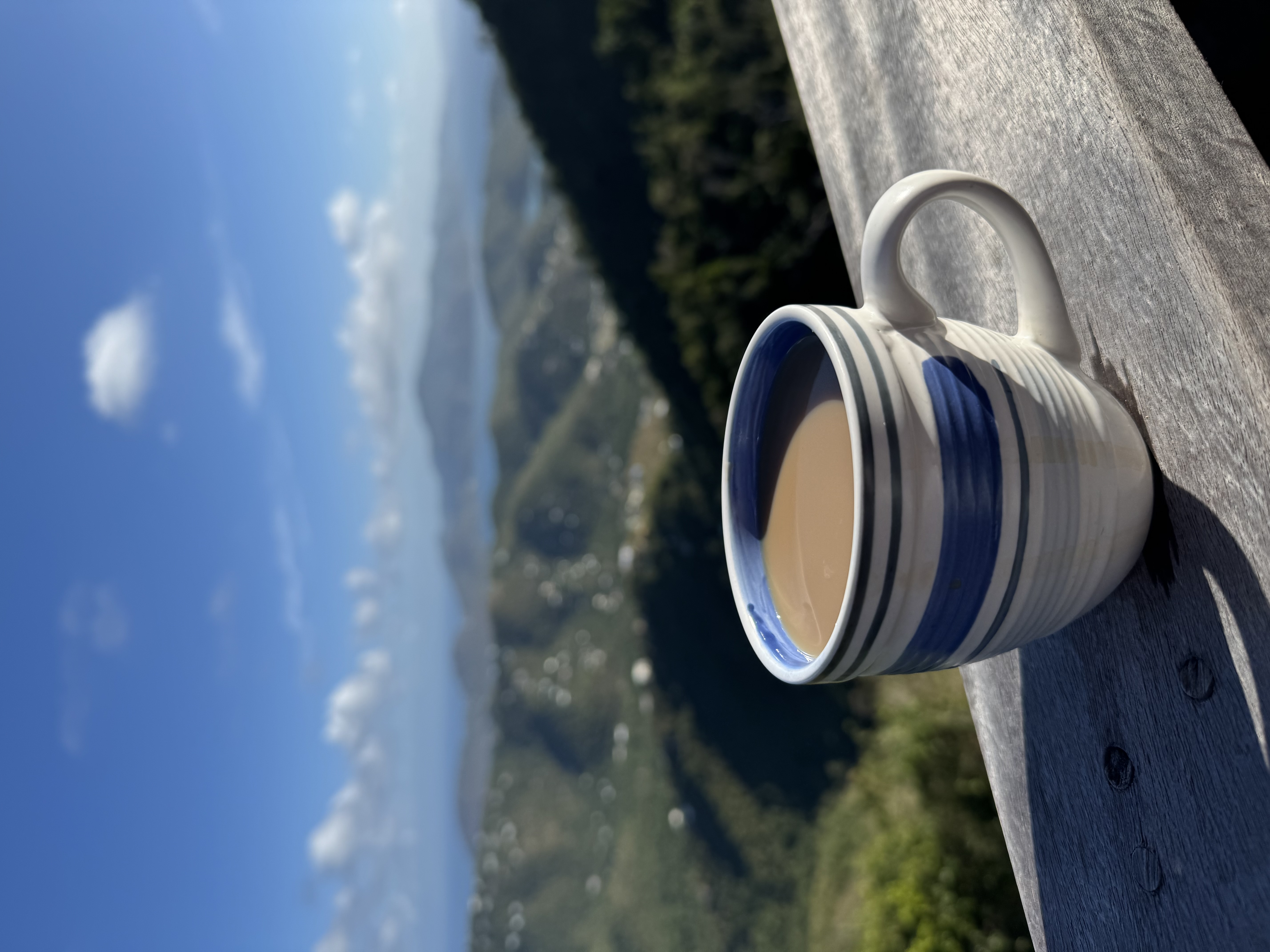 Coffee with mountain view USVI