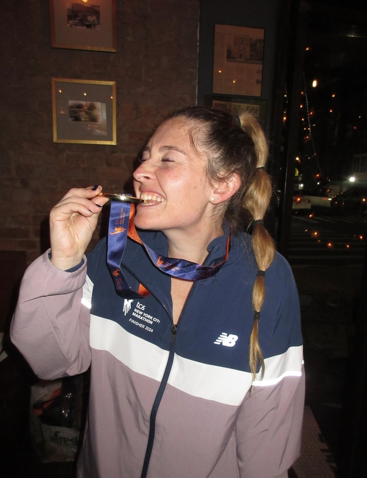 Liz Hayes NYC Marathon finisher medal